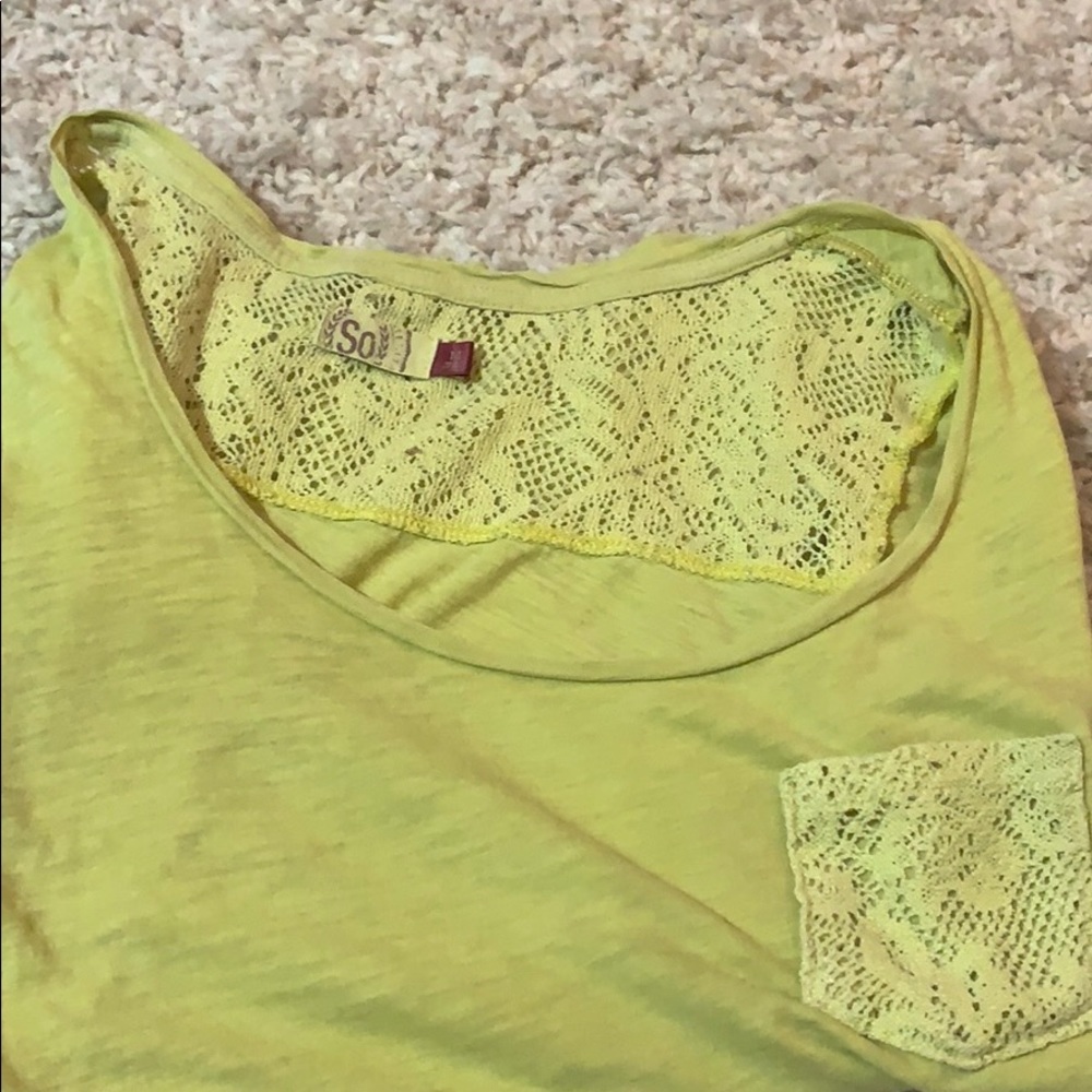 A yellow see through top